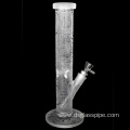 NEW DESIGN STRAIGHT SANDBLASTED PATTERN GLASS WATER PIPE WITH DOWNSTEN AND BOWL